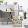 Ambesonne Hot Pink Magazine and Book Holder, Valentine’s Day Inspired Black Mini Hearts on Fuchsia Backdrop Abstract Design, Floor Rack Decor for Interior of Home & Office, 22″ x 19″, Fuchsia Black(Dark Green Pale Pink)