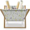 Ambesonne Love Magazine and Book Holder, Valentine’s Day Themed Pattern with Hearts on Curvilinear Stripes, Floor Rack Decor for Interior of Home & Office, 22″ x 19″, Grey Pale Fuchsia White(Lime Green Violet)