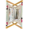 Ambesonne Love Magazine and Book Holder, Valentine’s Day Themed Pattern with Hearts on Curvilinear Stripes, Floor Rack Decor for Interior of Home & Office, 22″ x 19″, Grey Pale Fuchsia White(Pale Maroon Cream)