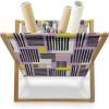 Ambesonne Love Magazine and Book Holder, Valentine’s Day Themed Pattern with Hearts on Curvilinear Stripes, Floor Rack Decor for Interior of Home & Office, 22″ x 19″, Grey Pale Fuchsia White(Lilac Charcoal Grey)