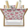 Ambesonne Love Magazine and Book Holder, Valentine’s Day Themed Pattern with Hearts on Curvilinear Stripes, Floor Rack Decor for Interior of Home & Office, 22″ x 19″, Grey Pale Fuchsia White(Dark Coral Fern Green)