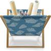 Ambesonne Love Magazine and Book Holder, Valentine’s Day Themed Pattern with Hearts on Curvilinear Stripes, Floor Rack Decor for Interior of Home & Office, 22″ x 19″, Grey Pale Fuchsia White(Dark Turquoise Pale Blue)