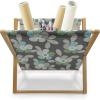 Ambesonne Love Magazine and Book Holder, Valentine’s Day Themed Pattern with Hearts on Curvilinear Stripes, Floor Rack Decor for Interior of Home & Office, 22″ x 19″, Grey Pale Fuchsia White(Grey Pale Sage Green)
