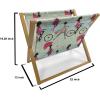 Ambesonne Love Magazine and Book Holder, Valentine’s Day Themed Pattern with Hearts on Curvilinear Stripes, Floor Rack Decor for Interior of Home & Office, 22″ x 19″, Grey Pale Fuchsia White(Pale Maroon Cream)