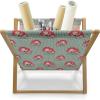 Ambesonne Love Magazine and Book Holder, Valentine’s Day Themed Pattern with Hearts on Curvilinear Stripes, Floor Rack Decor for Interior of Home & Office, 22″ x 19″, Grey Pale Fuchsia White(Dark Coral Pale Teal)