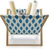 Ambesonne Love Magazine and Book Holder, Valentine’s Day Themed Pattern with Hearts on Curvilinear Stripes, Floor Rack Decor for Interior of Home & Office, 22″ x 19″, Grey Pale Fuchsia White(Sea Blue and Pale Camel)