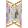 Ambesonne Mauve Magazine and Book Holder, Big Fresh Flower Floret Buds Bouquet Motif Valentine Romance Blossoms Design Print, Floor Rack Decor for Interior of Home & Office, 22″ x 19″, Yellow Violet(Fuchsia Lilac)