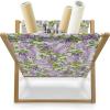 Ambesonne Mauve Magazine and Book Holder, Big Fresh Flower Floret Buds Bouquet Motif Valentine Romance Blossoms Design Print, Floor Rack Decor for Interior of Home & Office, 22″ x 19″, Yellow Violet(Lilac Green)