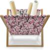 Ambesonne Mauve Magazine and Book Holder, Big Fresh Flower Floret Buds Bouquet Motif Valentine Romance Blossoms Design Print, Floor Rack Decor for Interior of Home & Office, 22″ x 19″, Yellow Violet(Black Pink)