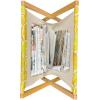 Ambesonne Mauve Magazine and Book Holder, Big Fresh Flower Floret Buds Bouquet Motif Valentine Romance Blossoms Design Print, Floor Rack Decor for Interior of Home & Office, 22″ x 19″, Yellow Violet(Yellow White and Green)