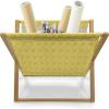Ambesonne Mauve Magazine and Book Holder, Big Fresh Flower Floret Buds Bouquet Motif Valentine Romance Blossoms Design Print, Floor Rack Decor for Interior of Home & Office, 22″ x 19″, Yellow Violet(Merigold Yellow)