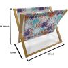 Ambesonne Mauve Magazine and Book Holder, Big Fresh Flower Floret Buds Bouquet Motif Valentine Romance Blossoms Design Print, Floor Rack Decor for Interior of Home & Office, 22″ x 19″, Yellow Violet(Blue and Dark Orange)
