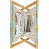 Ambesonne Mauve Magazine and Book Holder, Big Fresh Flower Floret Buds Bouquet Motif Valentine Romance Blossoms Design Print, Floor Rack Decor for Interior of Home & Office, 22″ x 19″, Yellow Violet(Seafoam and Earth Yellow)