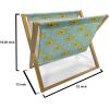 Ambesonne Mauve Magazine and Book Holder, Big Fresh Flower Floret Buds Bouquet Motif Valentine Romance Blossoms Design Print, Floor Rack Decor for Interior of Home & Office, 22″ x 19″, Yellow Violet(Seafoam and Earth Yellow)