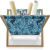 Ambesonne Mauve Magazine and Book Holder, Big Fresh Flower Floret Buds Bouquet Motif Valentine Romance Blossoms Design Print, Floor Rack Decor for Interior of Home & Office, 22″ x 19″, Yellow Violet(Navy Turquoise)