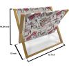 Ambesonne Mauve Magazine and Book Holder, Big Fresh Flower Floret Buds Bouquet Motif Valentine Romance Blossoms Design Print, Floor Rack Decor for Interior of Home & Office, 22″ x 19″, Yellow Violet(Black Pink Tan)