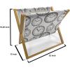 Ambesonne Mauve Magazine and Book Holder, Big Fresh Flower Floret Buds Bouquet Motif Valentine Romance Blossoms Design Print, Floor Rack Decor for Interior of Home & Office, 22″ x 19″, Yellow Violet(Brown)
