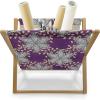 Ambesonne Mauve Magazine and Book Holder, Big Fresh Flower Floret Buds Bouquet Motif Valentine Romance Blossoms Design Print, Floor Rack Decor for Interior of Home & Office, 22″ x 19″, Yellow Violet(Earth Yellow Purple)