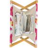 Ambesonne Mauve Magazine and Book Holder, Big Fresh Flower Floret Buds Bouquet Motif Valentine Romance Blossoms Design Print, Floor Rack Decor for Interior of Home & Office, 22″ x 19″, Yellow Violet(Fuchsia Green)