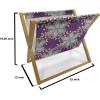 Ambesonne Mauve Magazine and Book Holder, Big Fresh Flower Floret Buds Bouquet Motif Valentine Romance Blossoms Design Print, Floor Rack Decor for Interior of Home & Office, 22″ x 19″, Yellow Violet(Earth Yellow Purple)