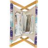 Ambesonne Mauve Magazine and Book Holder, Big Fresh Flower Floret Buds Bouquet Motif Valentine Romance Blossoms Design Print, Floor Rack Decor for Interior of Home & Office, 22″ x 19″, Yellow Violet(Blue and Dark Orange)