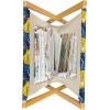 Ambesonne Mauve Magazine and Book Holder, Big Fresh Flower Floret Buds Bouquet Motif Valentine Romance Blossoms Design Print, Floor Rack Decor for Interior of Home & Office, 22″ x 19″, Yellow Violet(Yellow and Black)