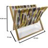Ambesonne Mauve Magazine and Book Holder, Big Fresh Flower Floret Buds Bouquet Motif Valentine Romance Blossoms Design Print, Floor Rack Decor for Interior of Home & Office, 22″ x 19″, Yellow Violet(Earth Yellow Black)