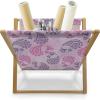 Ambesonne Mauve Magazine and Book Holder, Big Fresh Flower Floret Buds Bouquet Motif Valentine Romance Blossoms Design Print, Floor Rack Decor for Interior of Home & Office, 22″ x 19″, Yellow Violet(Fuchsia Lilac)