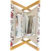 Ambesonne Mauve Magazine and Book Holder, Big Fresh Flower Floret Buds Bouquet Motif Valentine Romance Blossoms Design Print, Floor Rack Decor for Interior of Home & Office, 22″ x 19″, Yellow Violet(Black Pink Tan)
