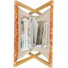 Ambesonne Mint Magazine and Book Holder, Ornamental Floral Drawing with Hearts Leaves Romantic Valentines Anniversary, Floor Rack Decor for Interior of Home & Office, 22″ x 19″, Blush Sky Blue White(Marigold Dark Peach)