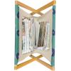Ambesonne Mint Magazine and Book Holder, Ornamental Floral Drawing with Hearts Leaves Romantic Valentines Anniversary, Floor Rack Decor for Interior of Home & Office, 22″ x 19″, Blush Sky Blue White(Navy Blue Turquoise)