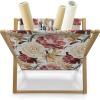 Ambesonne Mint Magazine and Book Holder, Ornamental Floral Drawing with Hearts Leaves Romantic Valentines Anniversary, Floor Rack Decor for Interior of Home & Office, 22″ x 19″, Blush Sky Blue White(Dried Rose Cream Ruby)