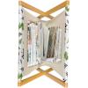 Ambesonne Mint Magazine and Book Holder, Ornamental Floral Drawing with Hearts Leaves Romantic Valentines Anniversary, Floor Rack Decor for Interior of Home & Office, 22″ x 19″, Blush Sky Blue White(Olive Green Plum White)
