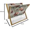 Ambesonne Mint Magazine and Book Holder, Ornamental Floral Drawing with Hearts Leaves Romantic Valentines Anniversary, Floor Rack Decor for Interior of Home & Office, 22″ x 19″, Blush Sky Blue White(Orange Black Khaki)