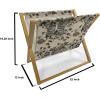 Ambesonne Mint Magazine and Book Holder, Ornamental Floral Drawing with Hearts Leaves Romantic Valentines Anniversary, Floor Rack Decor for Interior of Home & Office, 22″ x 19″, Blush Sky Blue White(Pale Mustard Dark Tan)