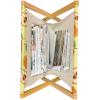 Ambesonne Mint Magazine and Book Holder, Ornamental Floral Drawing with Hearts Leaves Romantic Valentines Anniversary, Floor Rack Decor for Interior of Home & Office, 22″ x 19″, Blush Sky Blue White(Apricot Lime Green)