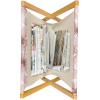 Ambesonne Mint Magazine and Book Holder, Ornamental Floral Drawing with Hearts Leaves Romantic Valentines Anniversary, Floor Rack Decor for Interior of Home & Office, 22″ x 19″, Blush Sky Blue White(Blush White and Dried Rose)