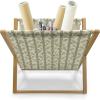 Ambesonne Mint Magazine and Book Holder, Ornamental Floral Drawing with Hearts Leaves Romantic Valentines Anniversary, Floor Rack Decor for Interior of Home & Office, 22″ x 19″, Blush Sky Blue White(Cream Pale Sage Green)