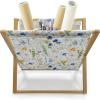 Ambesonne Mint Magazine and Book Holder, Ornamental Floral Drawing with Hearts Leaves Romantic Valentines Anniversary, Floor Rack Decor for Interior of Home & Office, 22″ x 19″, Blush Sky Blue White(Pale Green Yellow Blue)