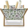 Ambesonne Mint Magazine and Book Holder, Ornamental Floral Drawing with Hearts Leaves Romantic Valentines Anniversary, Floor Rack Decor for Interior of Home & Office, 22″ x 19″, Blush Sky Blue White(Olive Green Plum White)