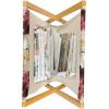 Ambesonne Mint Magazine and Book Holder, Ornamental Floral Drawing with Hearts Leaves Romantic Valentines Anniversary, Floor Rack Decor for Interior of Home & Office, 22″ x 19″, Blush Sky Blue White(Dried Rose Cream Ruby)