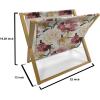 Ambesonne Mint Magazine and Book Holder, Ornamental Floral Drawing with Hearts Leaves Romantic Valentines Anniversary, Floor Rack Decor for Interior of Home & Office, 22″ x 19″, Blush Sky Blue White(Dried Rose Cream Ruby)