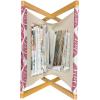 Ambesonne Mint Magazine and Book Holder, Ornamental Floral Drawing with Hearts Leaves Romantic Valentines Anniversary, Floor Rack Decor for Interior of Home & Office, 22″ x 19″, Blush Sky Blue White(Dried Rose Dark Pink)