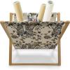 Ambesonne Mint Magazine and Book Holder, Ornamental Floral Drawing with Hearts Leaves Romantic Valentines Anniversary, Floor Rack Decor for Interior of Home & Office, 22″ x 19″, Blush Sky Blue White(Pale Mustard Dark Tan)