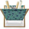 Ambesonne Mint Magazine and Book Holder, Ornamental Floral Drawing with Hearts Leaves Romantic Valentines Anniversary, Floor Rack Decor for Interior of Home & Office, 22″ x 19″, Blush Sky Blue White(Navy Blue Turquoise)