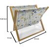 Ambesonne Mint Magazine and Book Holder, Ornamental Floral Drawing with Hearts Leaves Romantic Valentines Anniversary, Floor Rack Decor for Interior of Home & Office, 22″ x 19″, Blush Sky Blue White(Pale Green Yellow Blue)