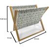 Ambesonne Mint Magazine and Book Holder, Ornamental Floral Drawing with Hearts Leaves Romantic Valentines Anniversary, Floor Rack Decor for Interior of Home & Office, 22″ x 19″, Blush Sky Blue White(Pale Reseda Green Ivory)