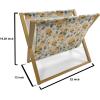 Ambesonne Mint Magazine and Book Holder, Ornamental Floral Drawing with Hearts Leaves Romantic Valentines Anniversary, Floor Rack Decor for Interior of Home & Office, 22″ x 19″, Blush Sky Blue White(Earth Yellow Sea Blue)