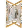 Ambesonne Mint Magazine and Book Holder, Ornamental Floral Drawing with Hearts Leaves Romantic Valentines Anniversary, Floor Rack Decor for Interior of Home & Office, 22″ x 19″, Blush Sky Blue White(Earth Yellow Sea Blue)