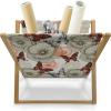 Ambesonne Mint Magazine and Book Holder, Ornamental Floral Drawing with Hearts Leaves Romantic Valentines Anniversary, Floor Rack Decor for Interior of Home & Office, 22″ x 19″, Blush Sky Blue White(Orange Black Khaki)